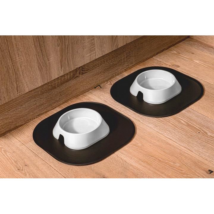 Tál, kutyának, macskának, csúszásgátló talpakkal, újrahasznosított PET, fehér, L méret, 700 ml, 20,4x20,4x5,4 cm