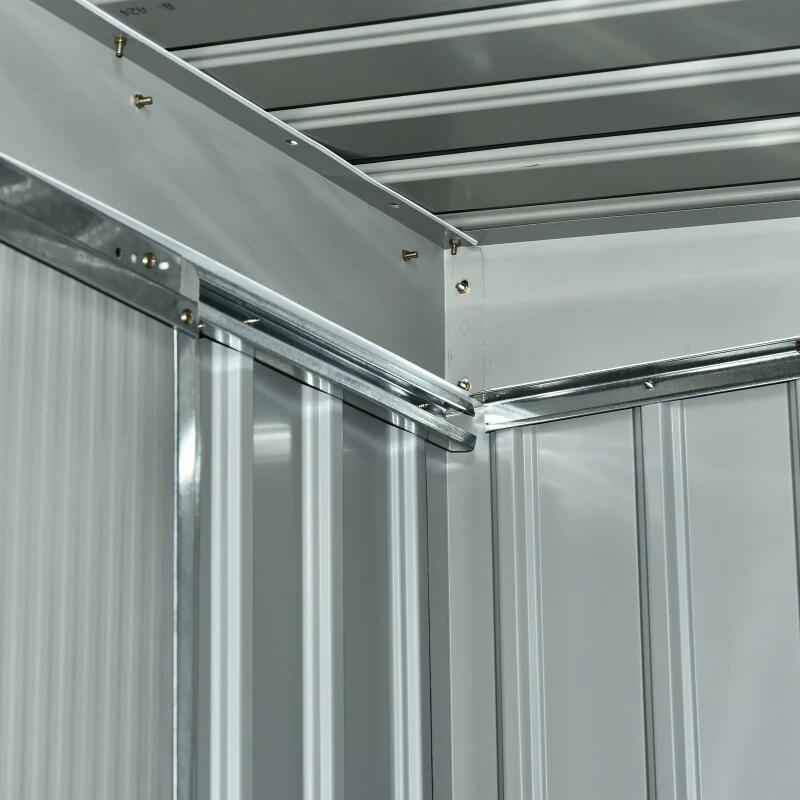 Kerti fészer/fészer/fészer szerszámok tárolására, alapszerkezettel együtt, acél és PP, sötétszürke, 280x130x172 cm