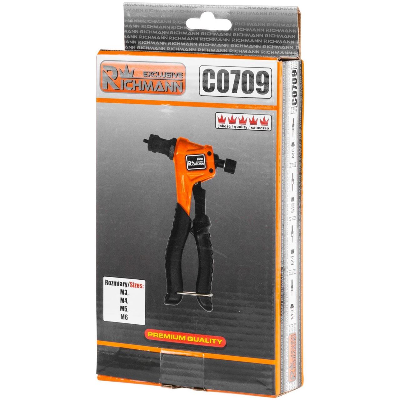 Cleste nituri tip piulita, M3, M4, M5, M6, 195 mm, Richmann Exclusive