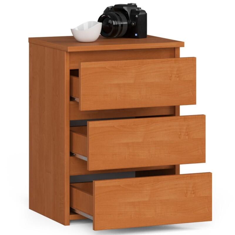 Comoda, placa laminata, 3 sertare, portocaliu arin, 40x35x56.8 cm