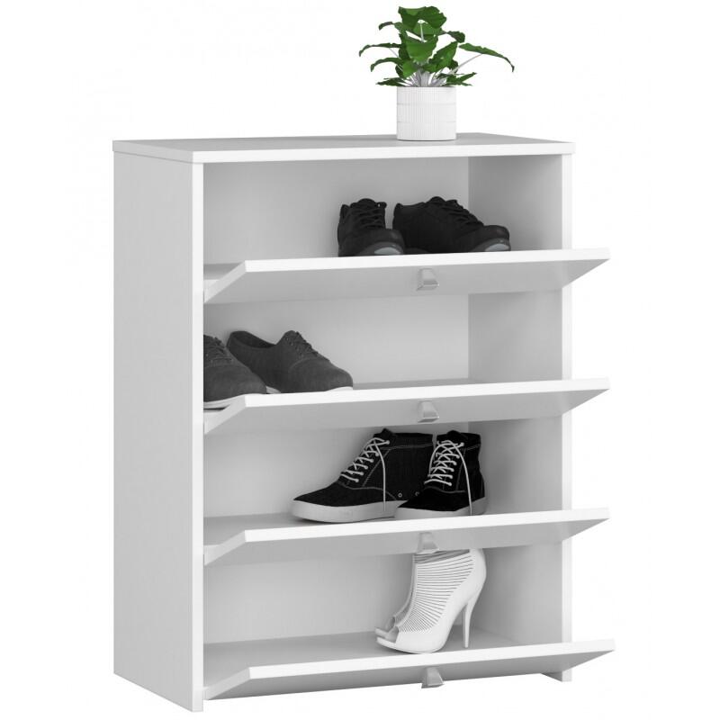 Dulap depozitat incaltaminte, pantofar, placa laminata, 4 sertare, alb, 66x36x85 cm