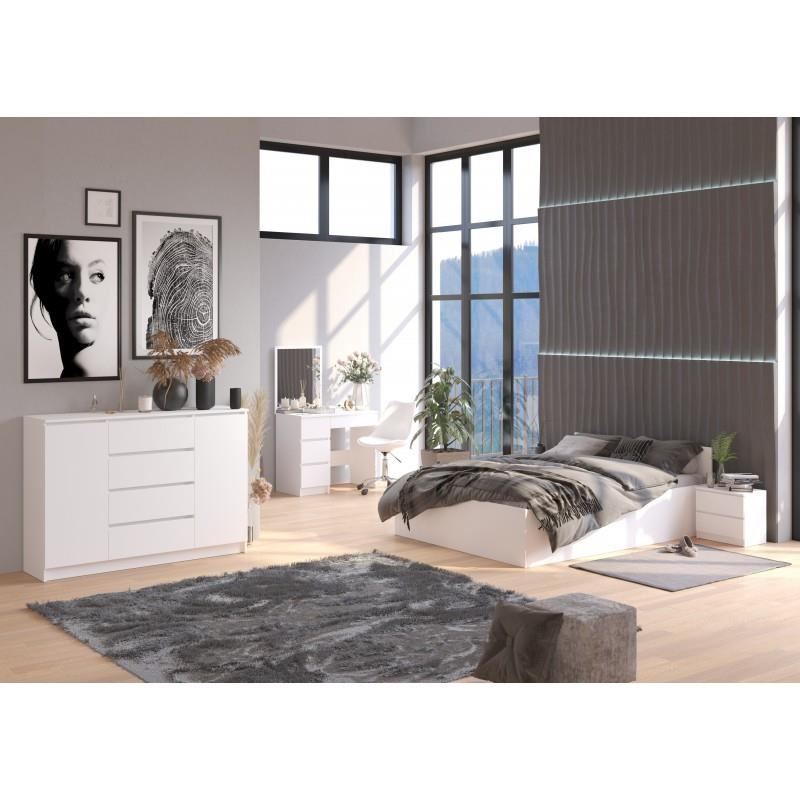 Comoda, placa laminata, 6 sertare, alb, 120x40x77 cm