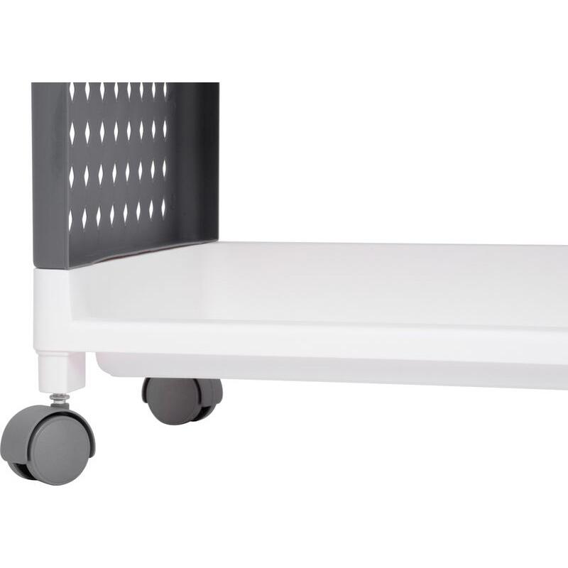 Comoda/raft plastic, MagicHome, pe roti, 4 polite, gri si alb, max 25 kg, 49x29x75.5 cm