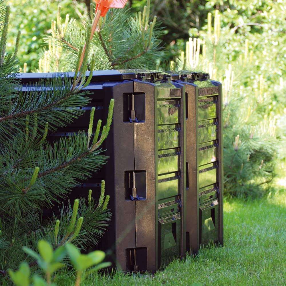 Compostor de gradina, 3 module, Module Compogreen, 1200 L,  negru, 198x71.9x82.6 cm, Prosperplast