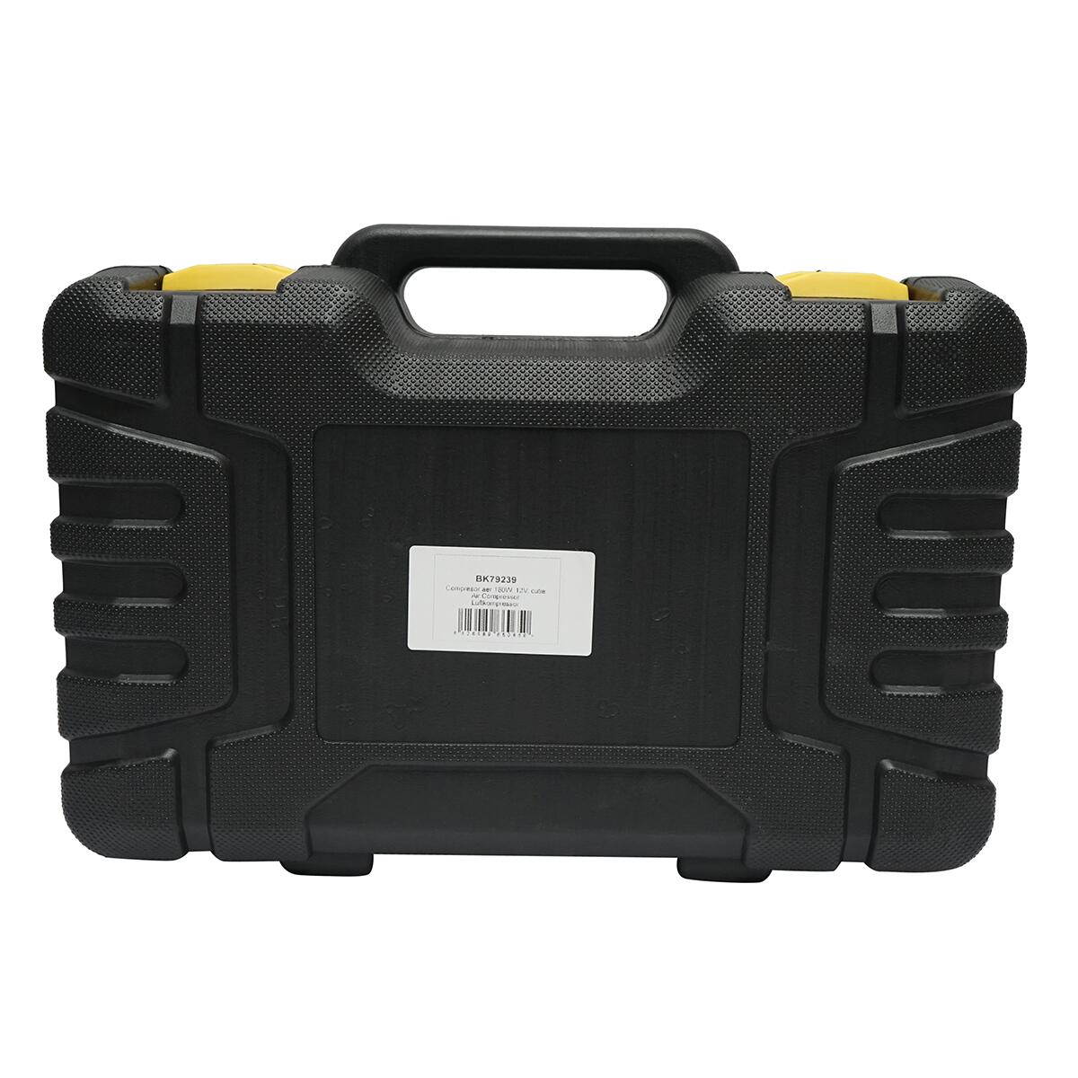 Autós légkompresszor, Breckner, Németország, hordozható, 12 V, 180 W, 150 PSI, táskával és gumiabroncs-javító készlettel