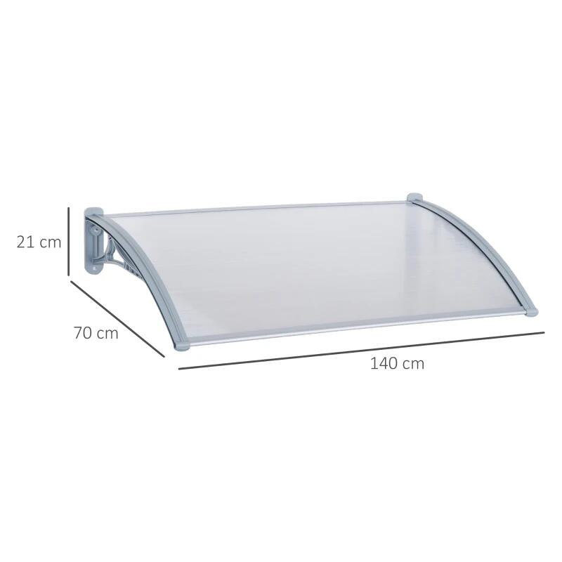 Copertina marchiza, PVC si aluminiu, gri, 140x70x21 cm