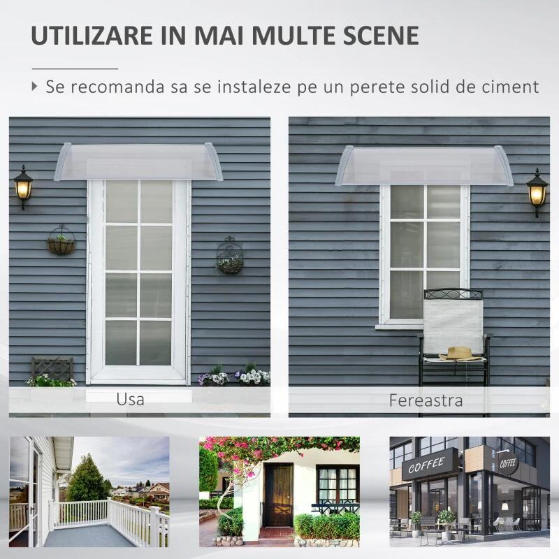 Copertina marchiza, PVC si aluminiu, gri, 140x70x21 cm