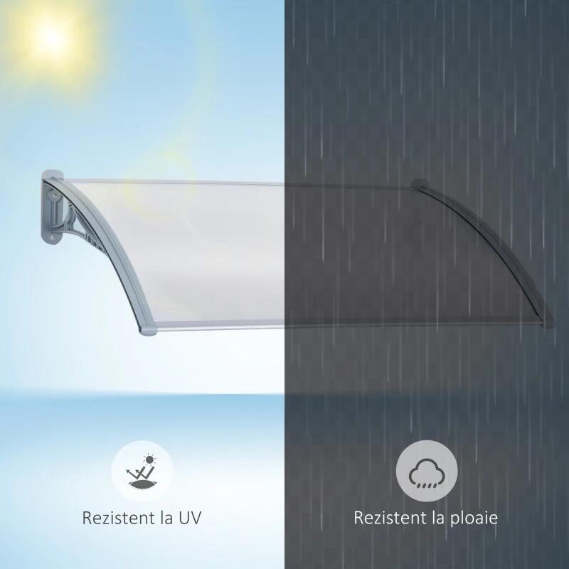 Copertina marchiza, PVC si aluminiu, gri, 140x70x21 cm