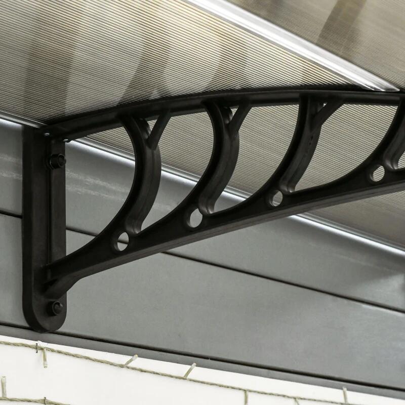 Copertina marchiza, policarbonat si aluminiu, maro, 200x96x27 cm