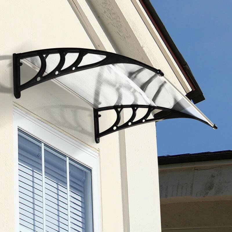 Copertina marchiza, policarbonat si aluminiu, transparent, 100x80x23 cm