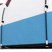 Cort camping, 2-3 persoane, impermeabil, tip tunel, cu vestibul, husa, albastru si alb, 420x200x150 cm