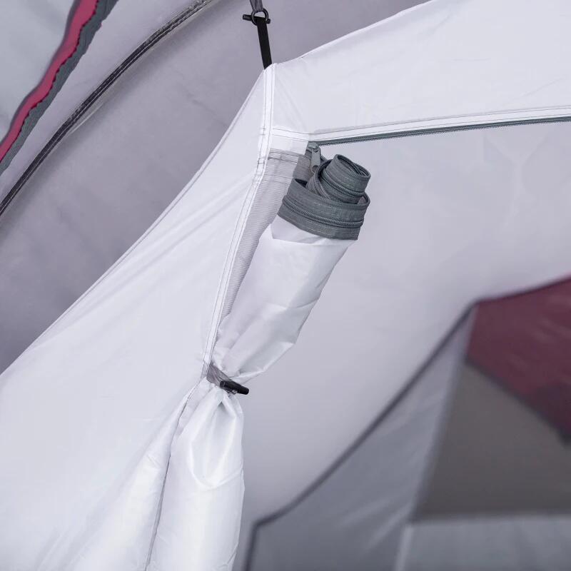 Cort camping, 2 persoane, impermeabil, cu vestibul, geanta, gri, 426x206x154 cm