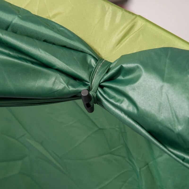 Cort camping, 4-6 persoane, impermeabil, material Oxford, cu vestibul, husa, verde, 410x240x195 cm