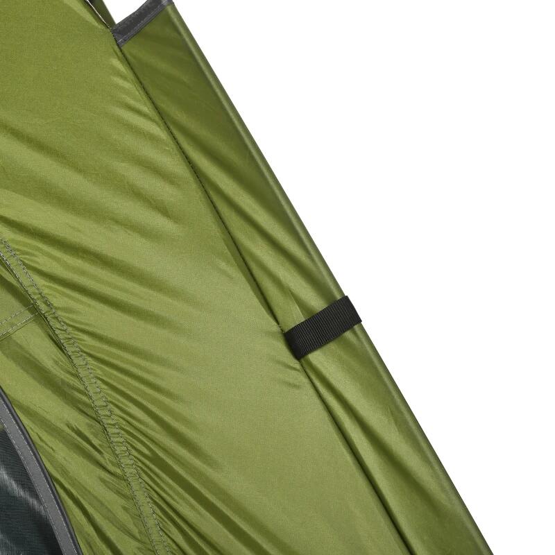 Cort camping, 4 persoane, impermeabil, cu geanta, deschidere automata, verde si maro, 210x210x135 cm