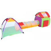 Cort de joaca pentru copii, 3 in 1, igloo si casuta, cu tunel, 200 bile, husa, 375x118x96 cm