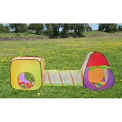 Cort de joaca pentru copii, 3 in 1, igloo si cub, cu tunel, 200 bile, husa, 280x83x100 cm