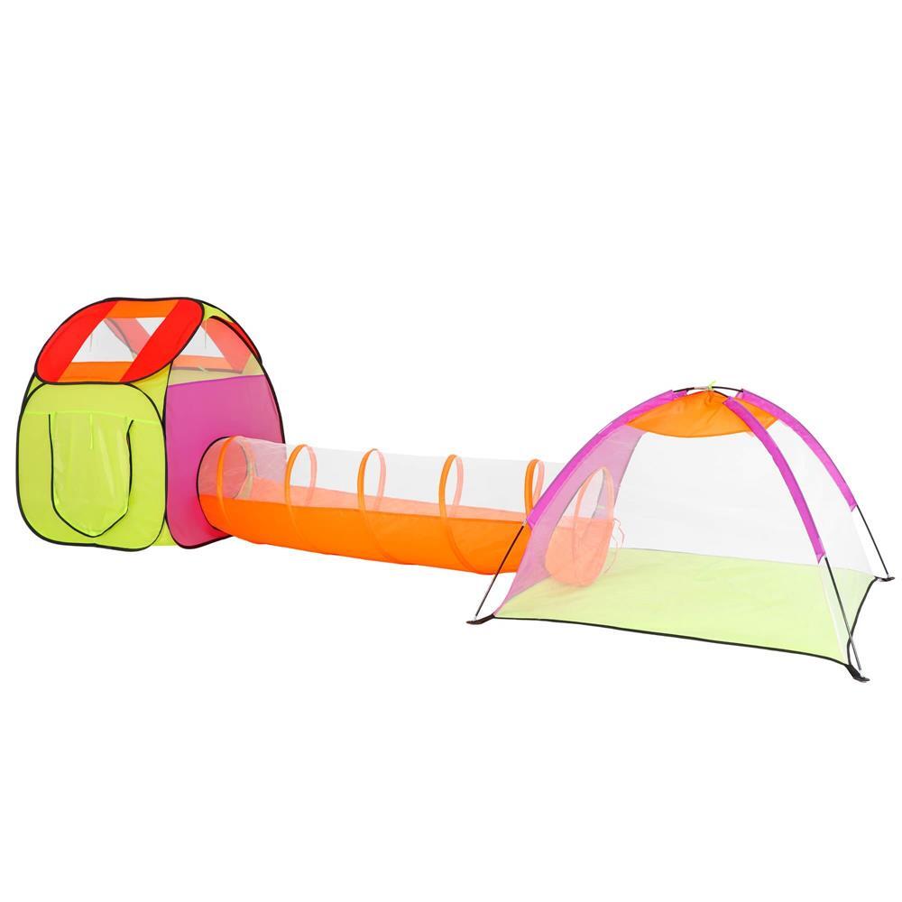 Cort de joaca pentru copii, Springos, 3 in 1, igloo si casuta, cu tunel, husa, 389x120x115 cm