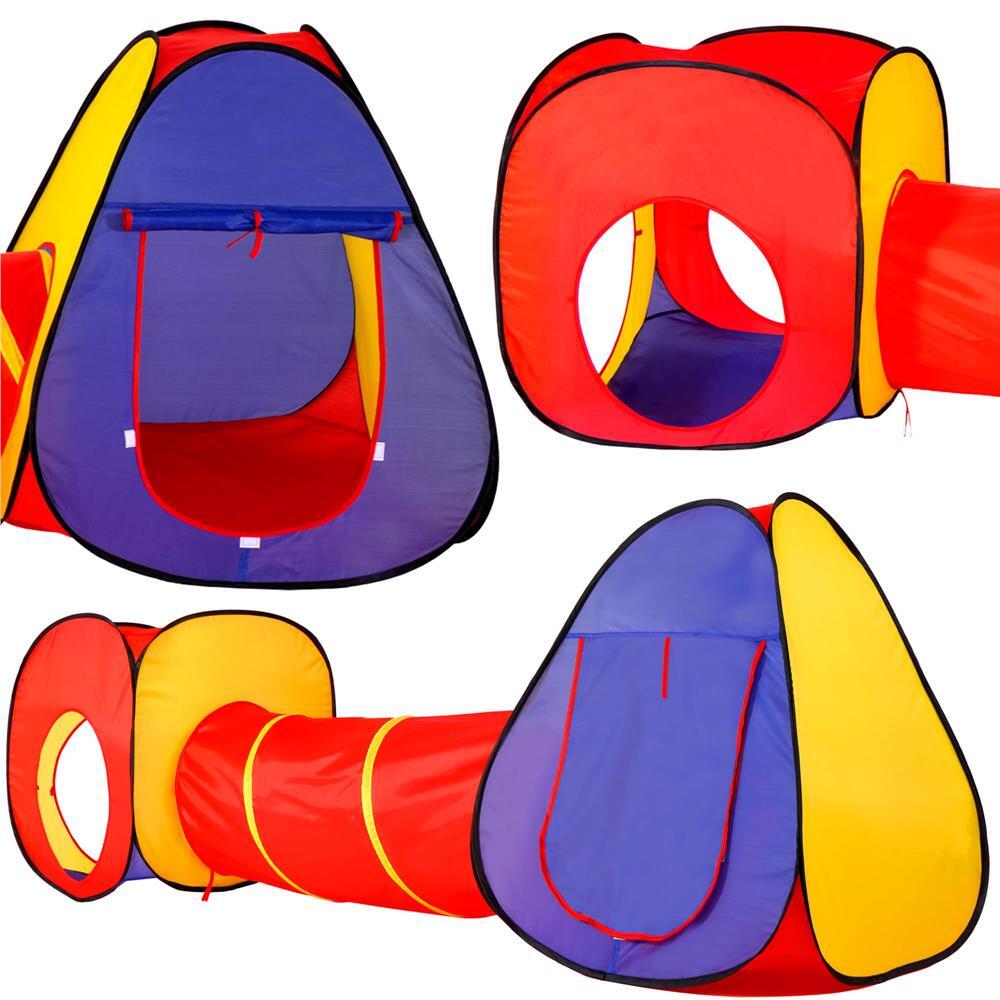 Cort de joaca pentru copii, Springos, 3 in 1, igloo si cub, cu tunel, husa, 245x74x90 cm