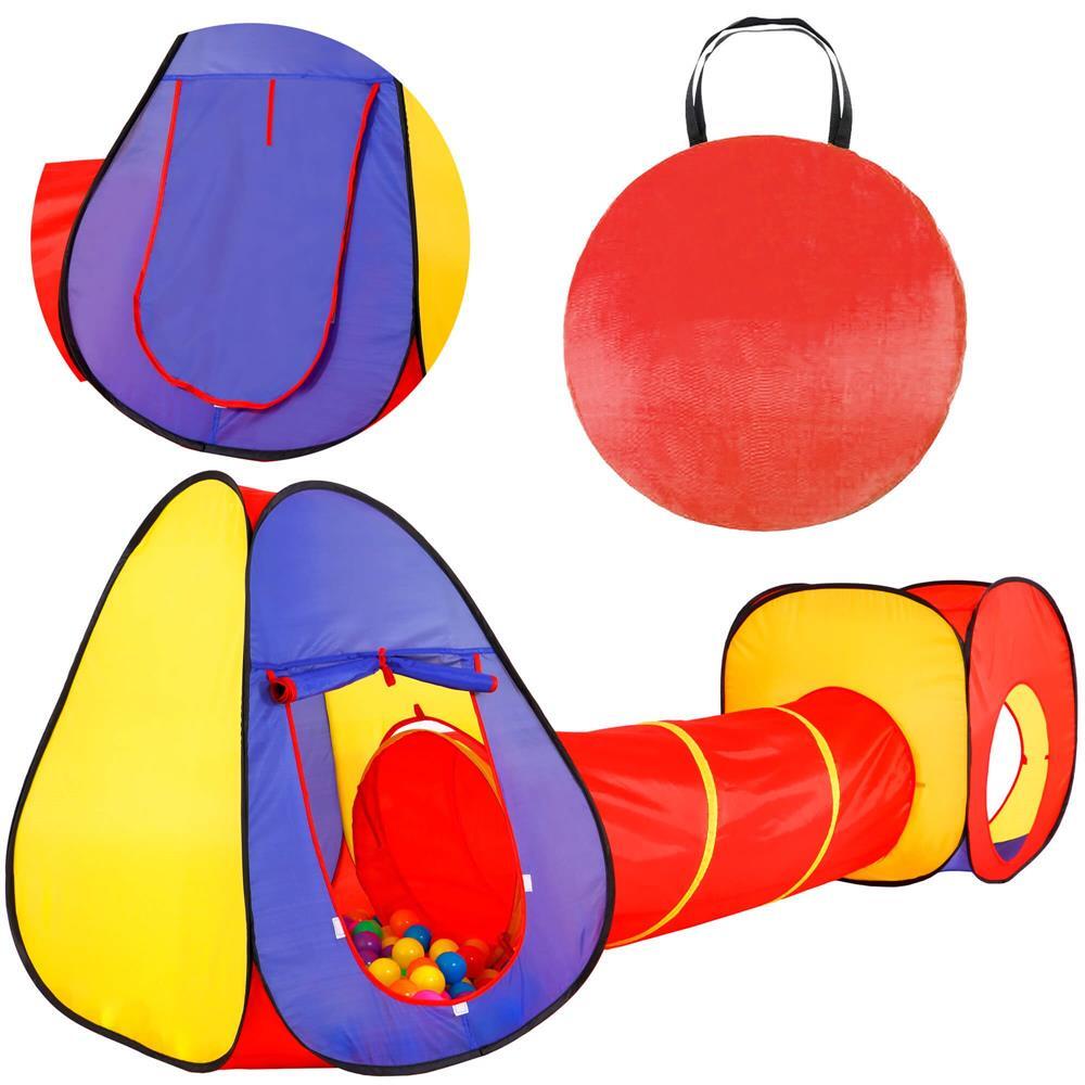 Cort de joaca pentru copii, Springos, 3 in 1, igloo si cub, cu tunel, husa, 245x74x90 cm