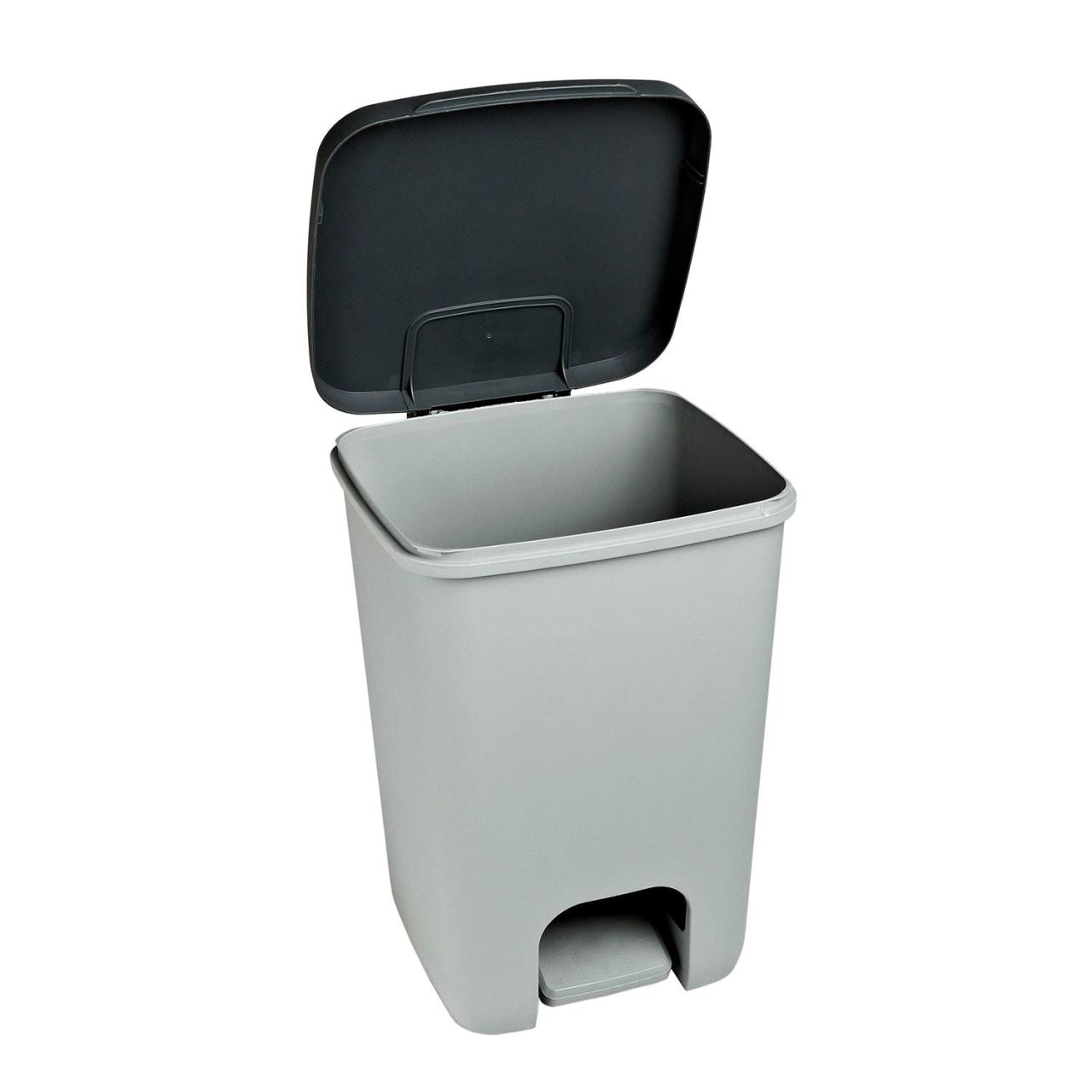 Pedálos szemetes, műanyag, szürke, 20 l, 30,3x29,4x42,8 cm, Curver