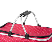 Cos pentru cumparaturi, model buline, rosu, max 5 kg, 47x28x25 cm, Jela