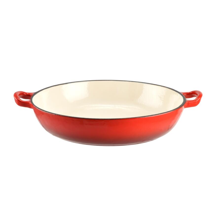 Lábas fedővel, zománcozott öntöttvas, piros, 2,5 L, Perfect Home