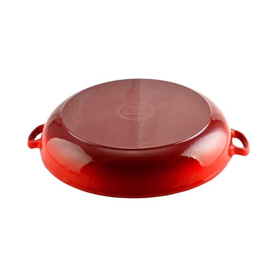 Lábas fedővel, zománcozott öntöttvas, piros, 5 L, Perfect Home