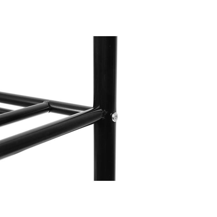 Cuier cu 3 rafturi pentru incaltaminte, 9 carlige duble, metalic, negru, 65x29x192 cm