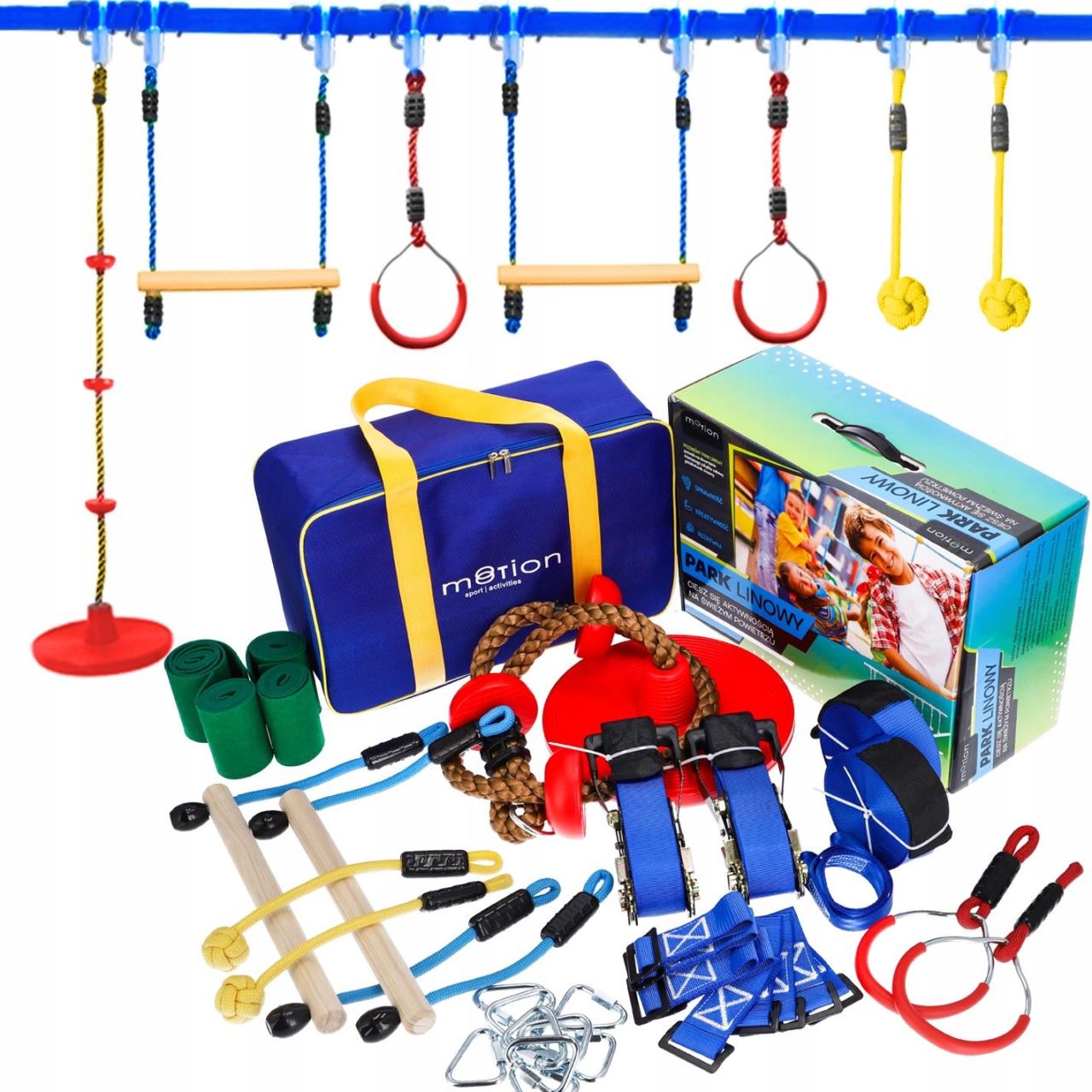 Cursa cu obstacole, pentru copii, portabil, set 17 piese si accesorii montane, Motion Sport Activities