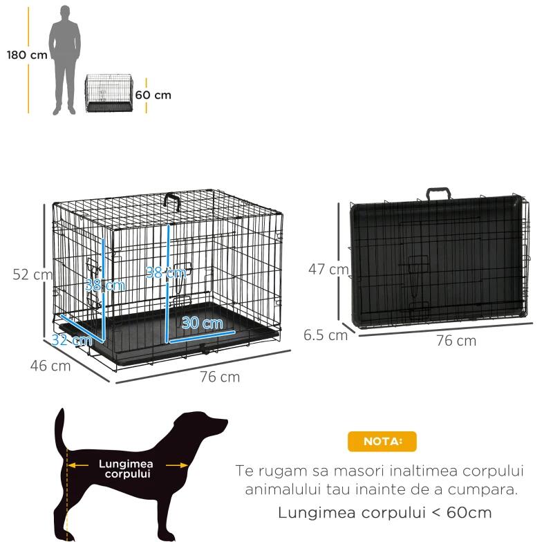 Cusca-pentru-animale-de-companie-otel-ABS-pliabila-cu-2-intrari-negru-marimea-S-76x46x52-cm-13_square.jpg