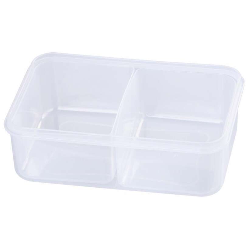 Élelmiszeres doboz/tálca, műanyag, légmentesen záródó, kék, 2 rekesszel, kanállal és villával, 1,5 L, 22x15,2x7,6 cm, MagicHome