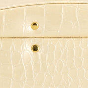 Cutie pentru bijuterii, MDF, piele ecologica si catifea, crem si roz, cu oglinda, 17.5x14x12.5 cm, Springos