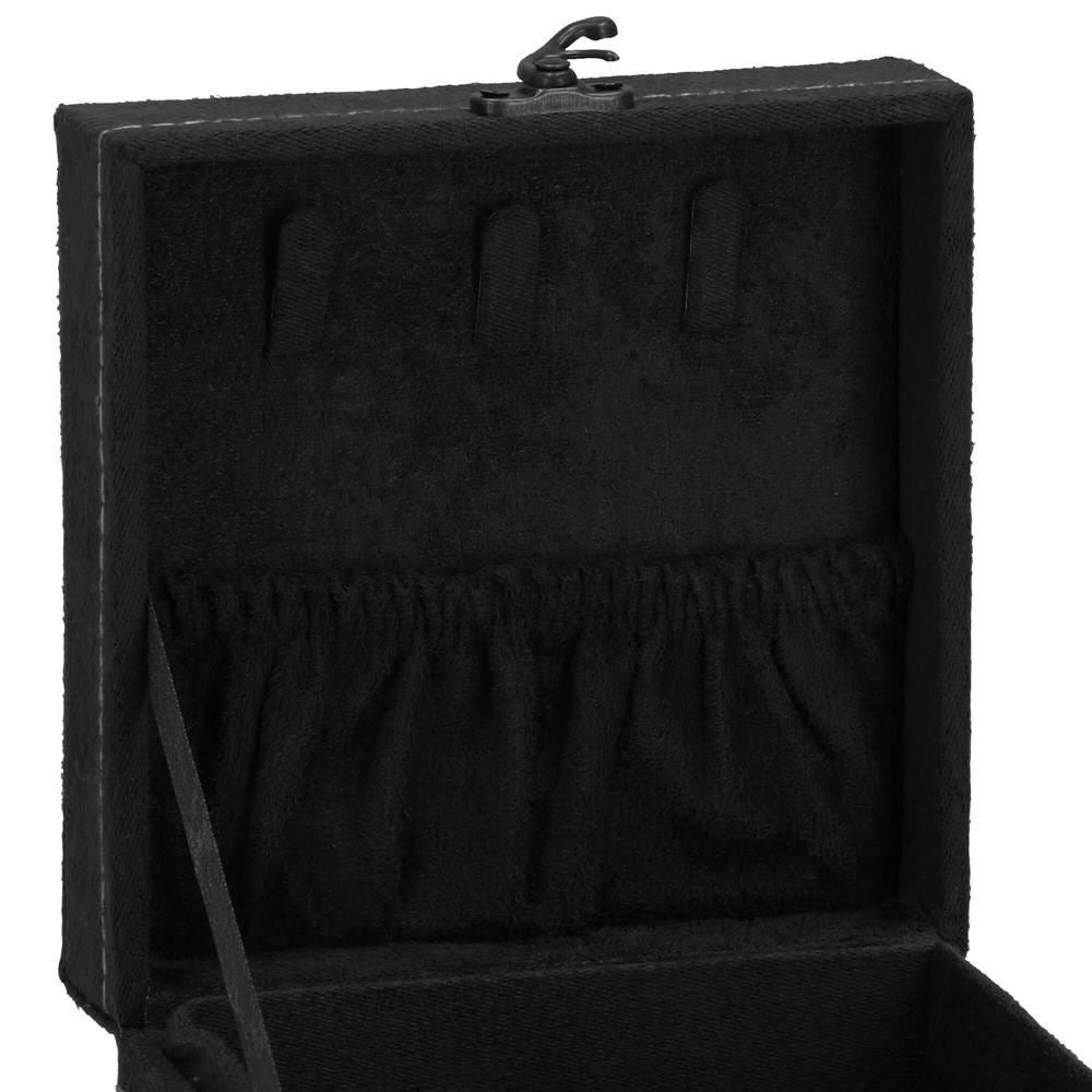 Cutie pentru bijuterii, catifea, negru, 12x12x12 cm, Springos
