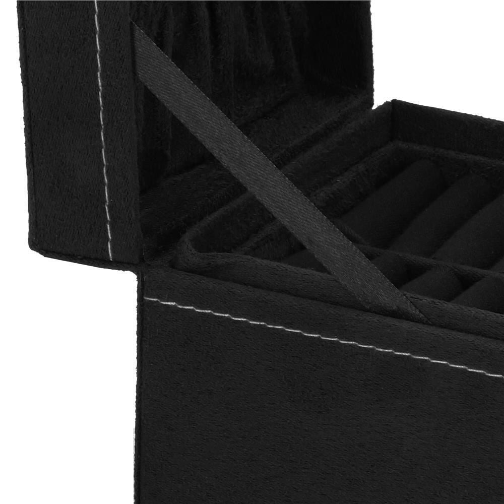 Cutie pentru bijuterii, catifea, negru, 12x12x12 cm, Springos