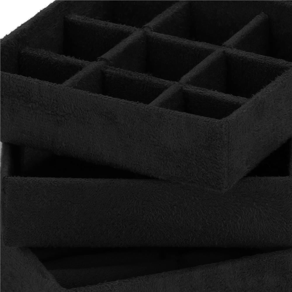 Cutie pentru bijuterii, catifea, negru, 12x12x12 cm, Springos
