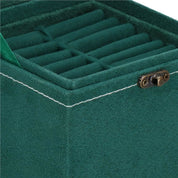 Cutie pentru bijuterii, catifea, verde, 12x12x12 cm, Springos