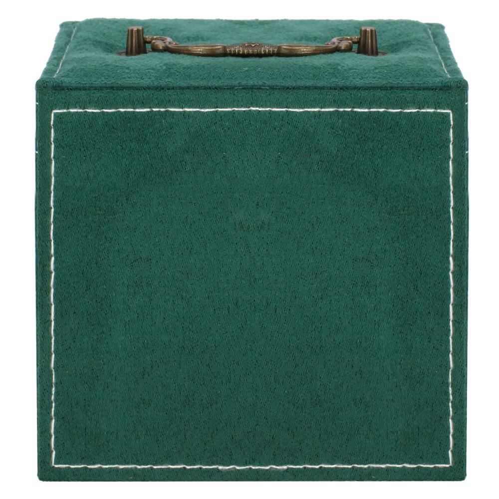 Cutie pentru bijuterii, catifea, verde, 12x12x12 cm, Springos