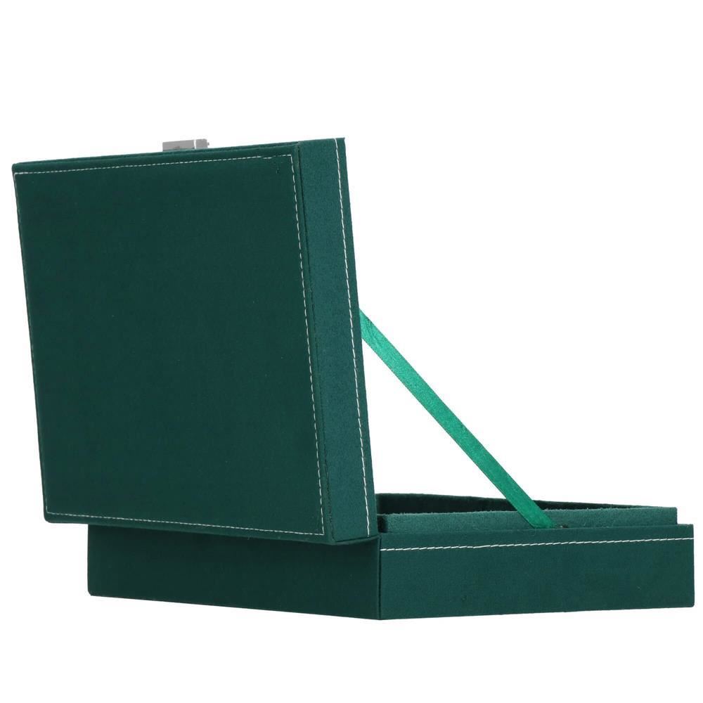 Cutie pentru bijuterii, catifea, verde, 28x19.5x7 cm, Springos