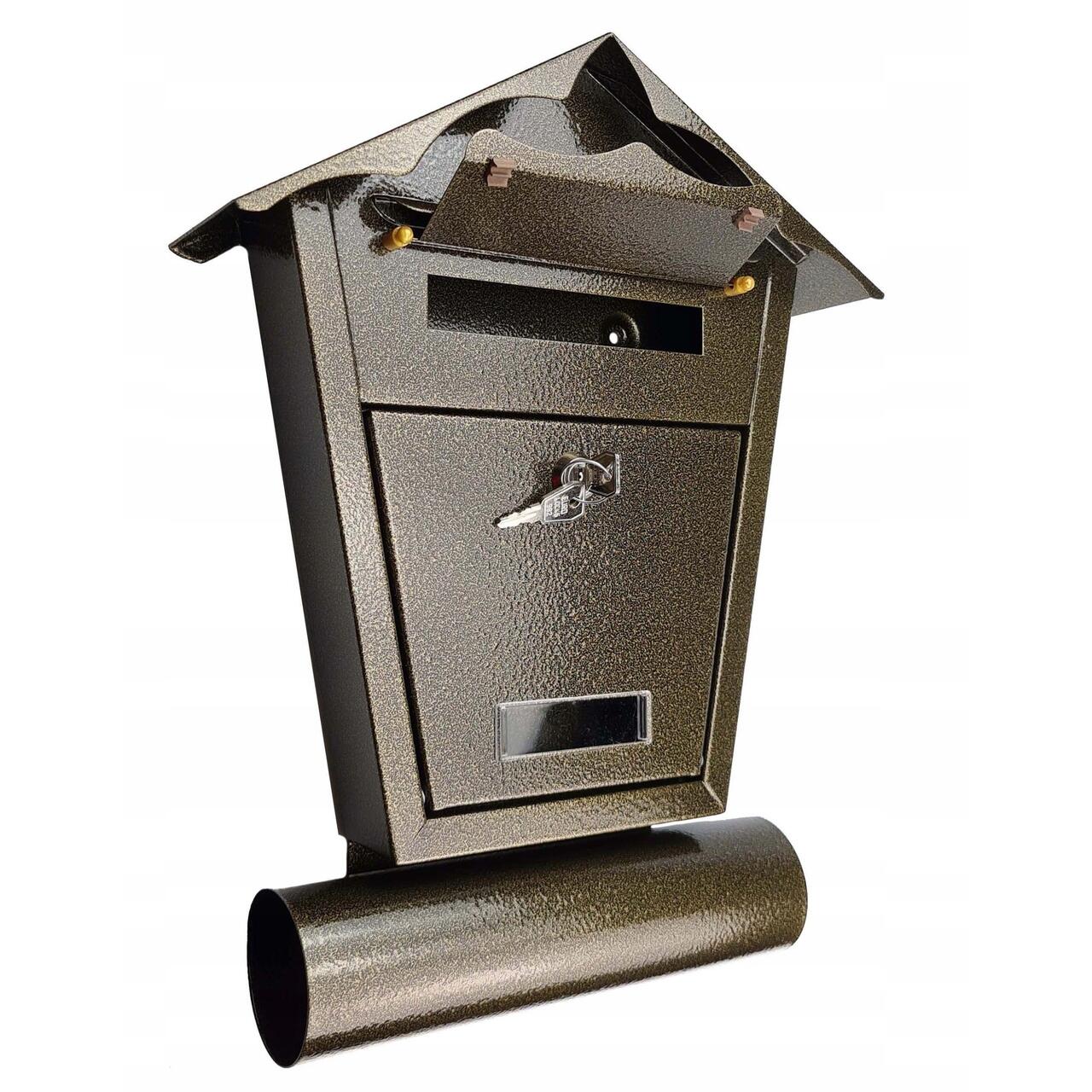 Postaláda, újságtartó hellyel, arany, B6 formátum, 29,5x7,5x37,5 cm, Damech