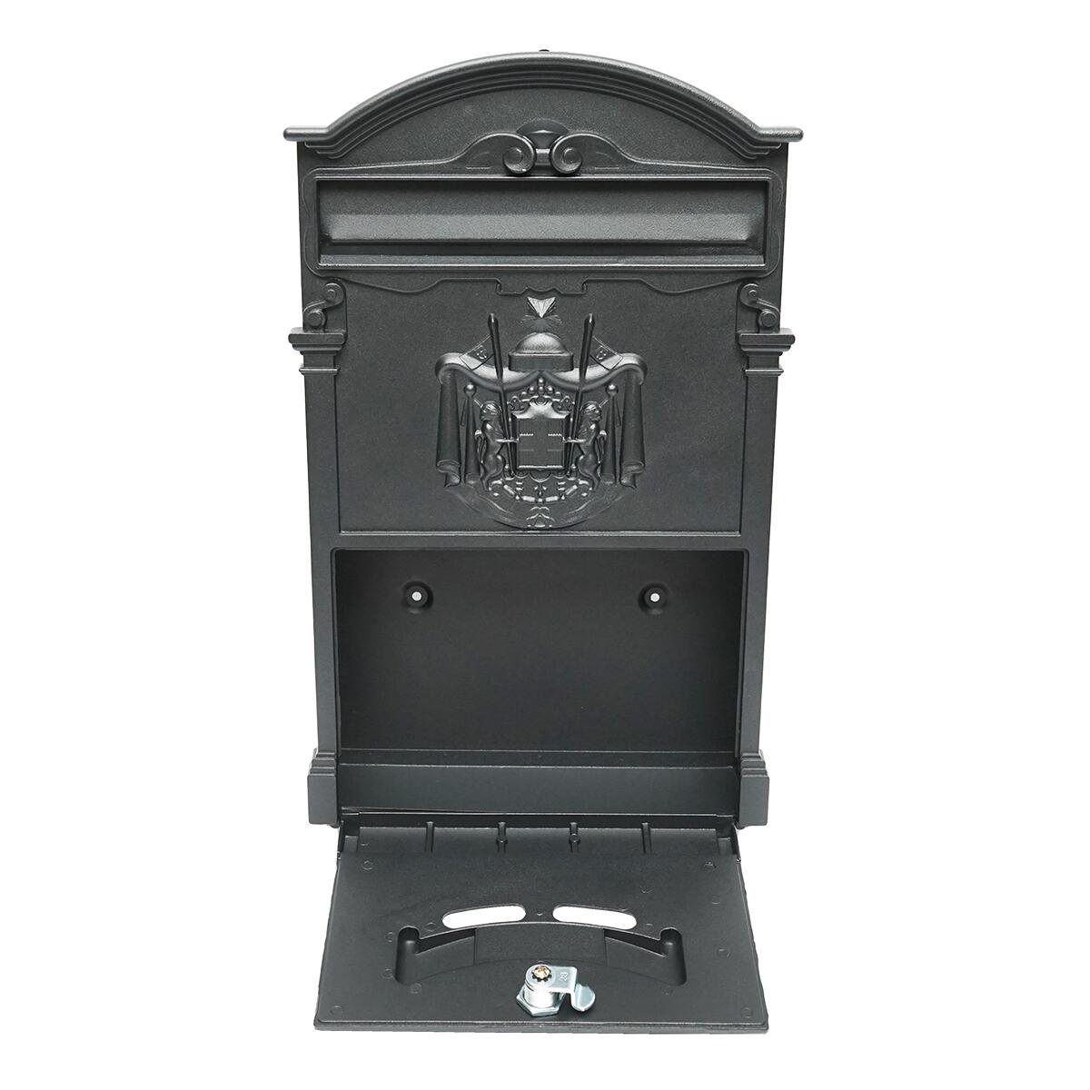 Postaláda, antracit fekete, 26x9x41 cm