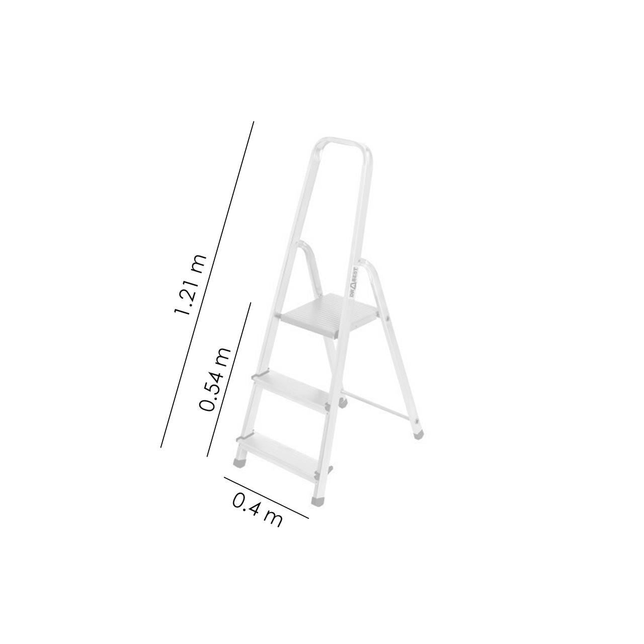 Alumínium létra, 2 fokos, platform, max. 125 kg, 1,21 m, Drabest