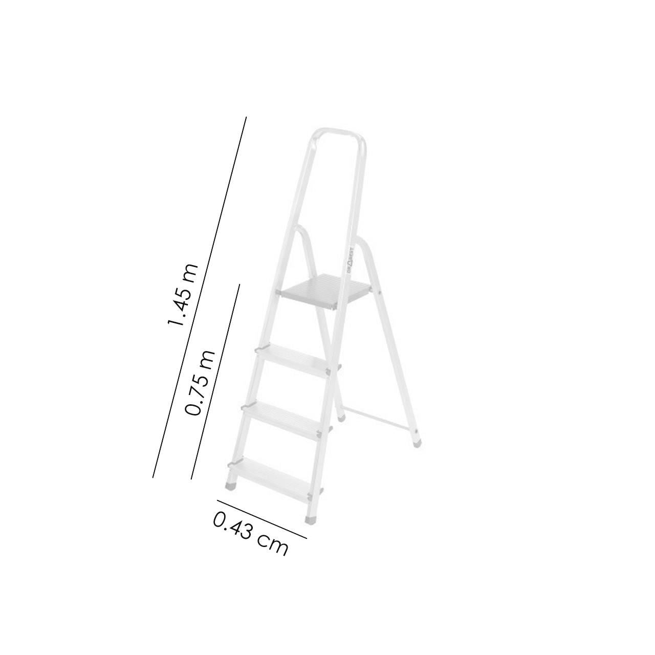 Alumínium létra, 3 fokos, platform, max. 125 kg, 1,45 m, Drabest