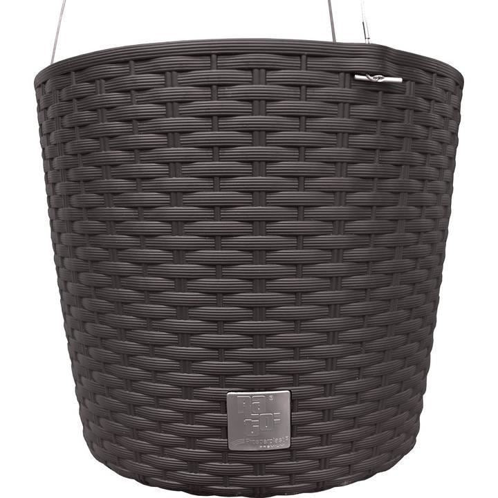 Ghiveci decorativ cu lant, rotund, maro, 25.6x21.9 cm, Rato Round WS