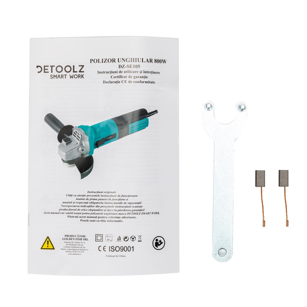 Sarokcsiszoló, flexibilis, 800 W, 125 mm, Detoolz