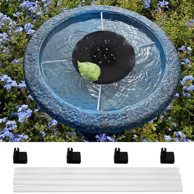 Decoratiune gradina tip fantana arteziana cu lumini LED, Gardlov, plutitoare, incarcare solara, 16x4 cm