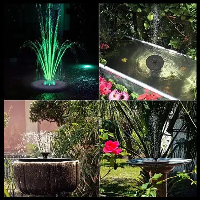 Decoratiune gradina tip fantana arteziana cu lumini LED, Gardlov, plutitoare, incarcare solara, 16x4 cm