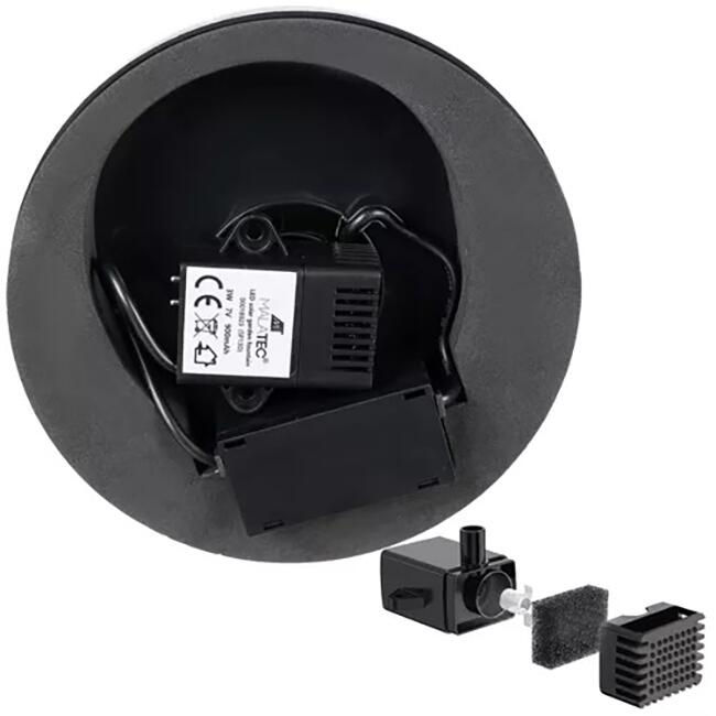 Decoratiune gradina tip fantana arteziana cu lumini LED, Gardlov, plutitoare, incarcare solara, 16x4 cm