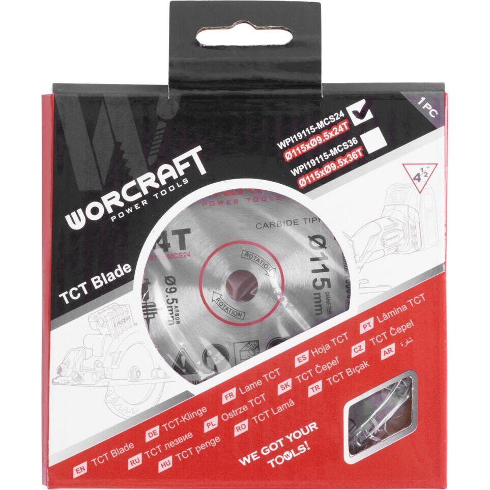 Disc circular pentru fierastrau 114784, 24 dinti, 115 mm, Worcraft