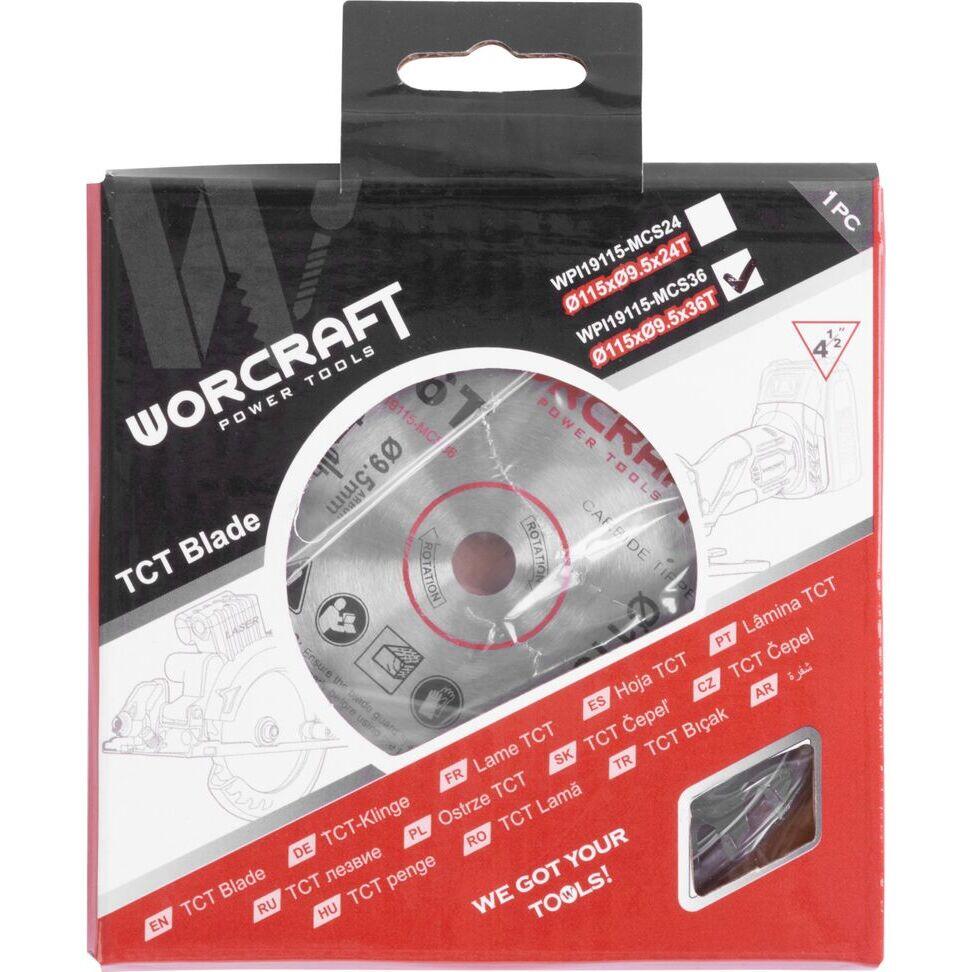 Disc circular pentru fierastrau 114784, 36 dinti, 115 mm, Worcraft