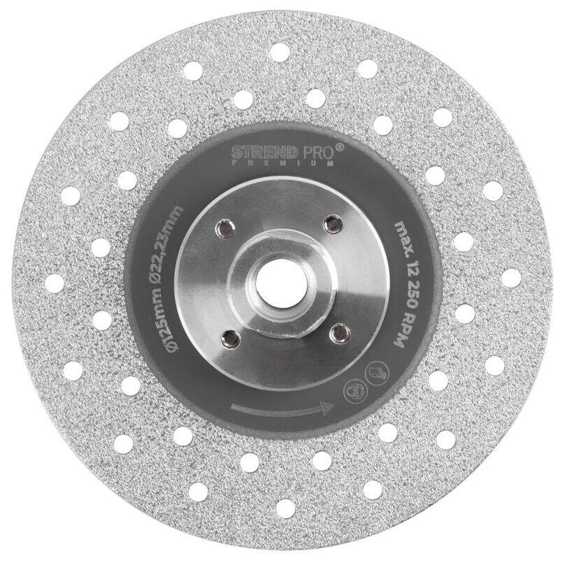 Disc diamantat, 2 in 1, taiere si slefuire beton, marmura, placi ceramice, 125 mm, M14, Strend Pro